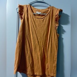 Maurices Ruffled Sleeve Brown Tank Top